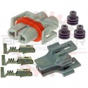 GM Delphi / Packard - 2 way Metripack 280 assembled female connector Kit for 881 / 889 / H9 headlight bulb assembly