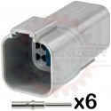 Deutsch DT/AT 6 Way Connector Receptacle Kit