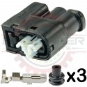 2 way Toyota Style Injector Connector & Ignition Coil Kit, Black ( Toyota # 90980-11246 )