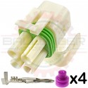 4 Way Weatherpack Connector Kit for TH 700R4 Torque Converter Control - 1 Blocked