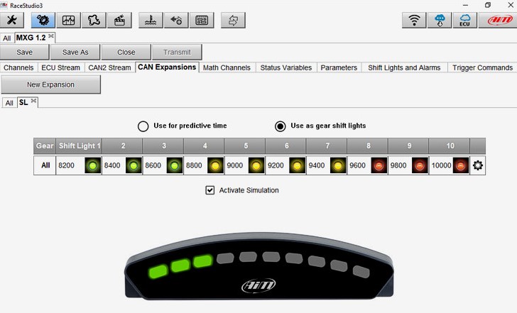 Aim Shift Light Module Led Display Rgb Configurable for Rpm and