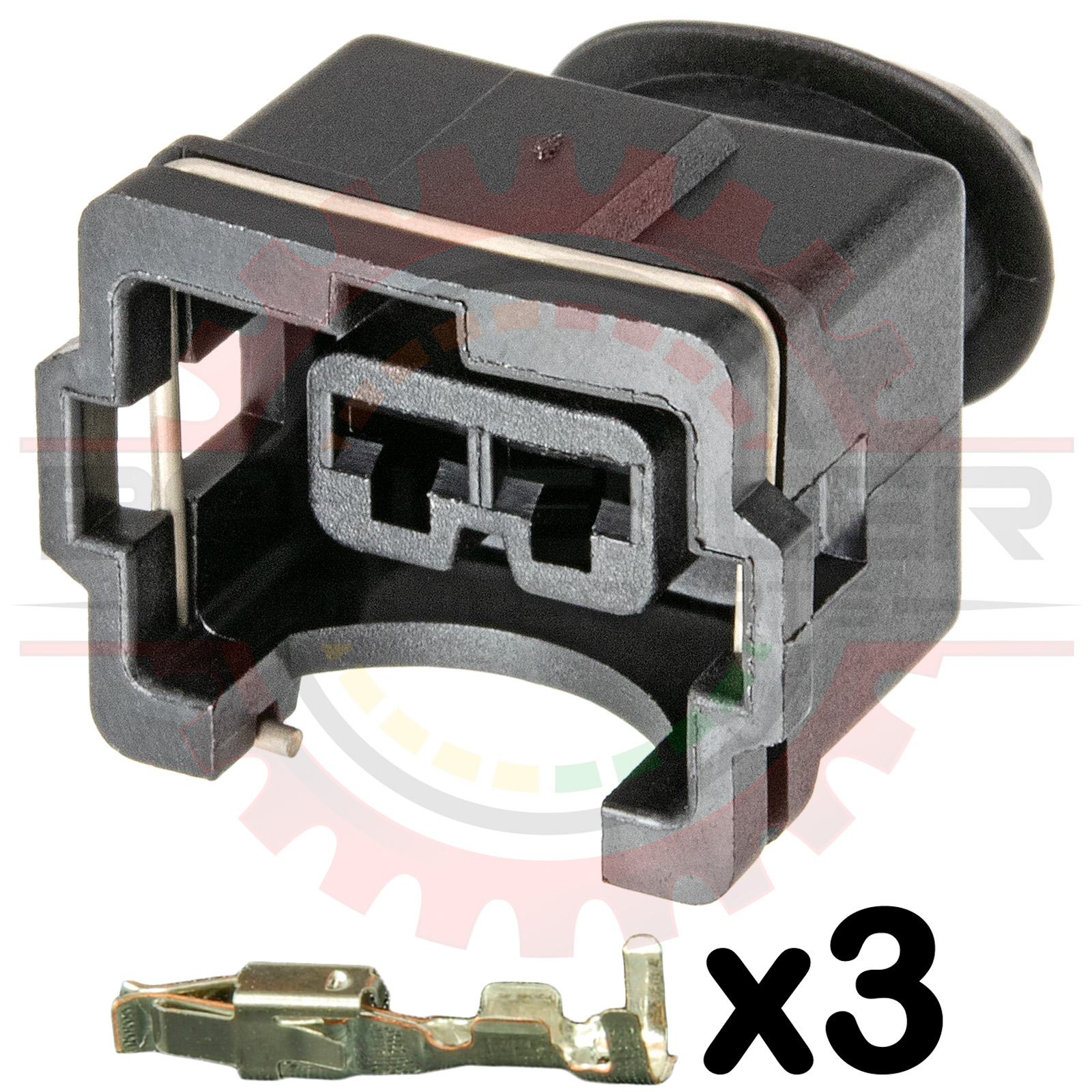 Bourgeon Bounty Stadium Home » Shop » Connectors / Harnesses » Tyco / AMP » TE 2 Way Bosch Jetronic  Low Profile EV1 Injector Connector Kit