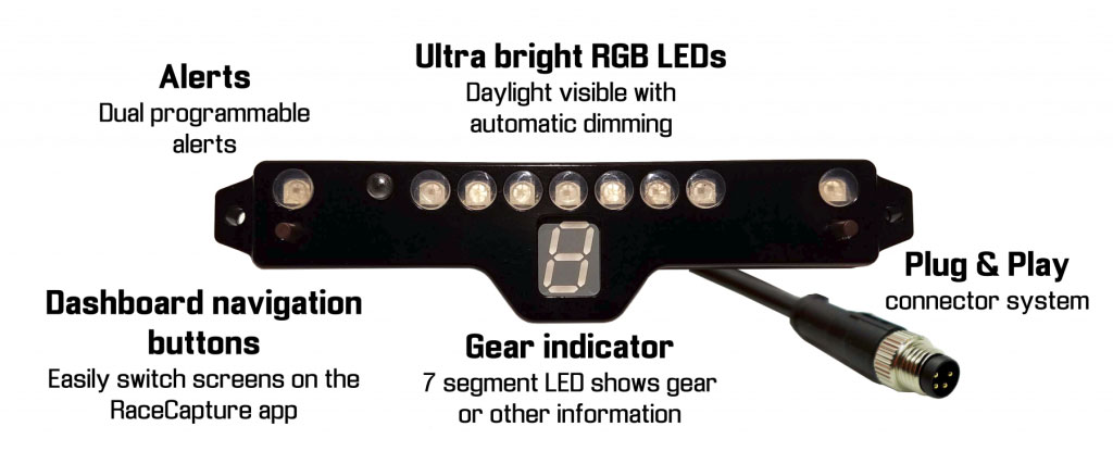 Aim Shift Light Module Led Display Rgb Configurable for Rpm and