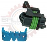 GM Delphi / Packard - Black Male O2 sensor connector with 5 pins (1 blocked) connector assembly (connector and TPA)