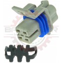GM Delphi / Packard - 4 way square metripack 150 male O2 connector assembly, gray ( connector and TPA )