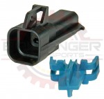GM Delphi / Packard - 4 way square metripack 150 female connector assembly, black ( connector and TPA )