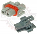 GM Delphi / Packard -2 way Metripack 280 assembled female connector assembly for 881 / 889 / H9 headlight bulb ( connector and TPA ), gray