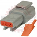 Deutsch DTM 3 way receptacle assembly, gray