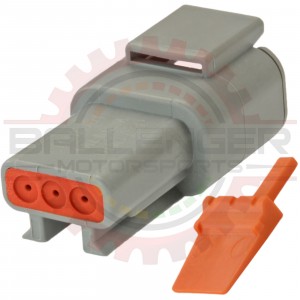 Deutsch DTM 3 way receptacle assembly, gray