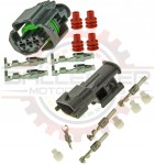 Sealed 3-way Bosch connector pair for Diesel injection pump