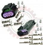 GM Delphi / Packard - Sealed 4-way GT 150 connector pair, black