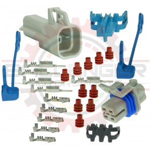 GM Delphi / Packard - Sealed 4-way metripack 150 square connector pair, gray