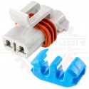 2 Way Metripack 280 Sealed Connector Assembly, White, with Orange FUEL COMPATIBLE facial seal (connector and TPA)