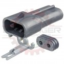 GM Delphi / Packard - 2 Way Metripack 630 Receptacle Connector, pull to seat ATO Fuse connector with 14-12 AWG Seal and TPA