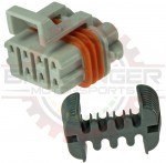 GM Delphi / Packard - 8 way (1 blocked) metripack 150 sealed male assembly for main coil bank connector, gray