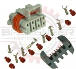 GM Delphi / Packard - 8 way (1 blocked) metripack 150 sealed male assembly Connector Kit for main coil bank connector, gray