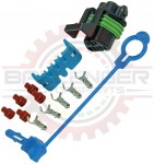 GM Delphi / Packard - Black Male O2 sensor connector kit with 5 pins (1 blocked) + TPA + CPA