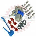 GM Delphi / Packard - 4 way square metripack 150 male O2 connector Kit, gray