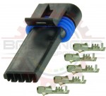 GM Delphi / Packard - 4 way black metripack 150.2 long plug connector Kit for optispark 95 - 97 (mates with optispark module)