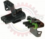 GM Delphi / Packard - 3-way Weatherpack connector Kit - receptacle and plug