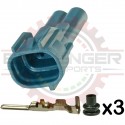 2 Way Receptacle Connector Kit MT Sealed Series for Sensor Application, Blue Keyway 1