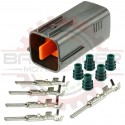 4 Way Receptacle Connector Kit for Japanese applications, Gray