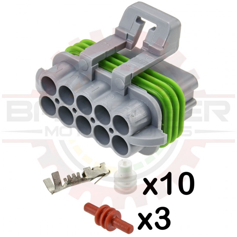 GM Delphi / Packard - 10 Way Metripack 150 Plug Connector Kit, Gray