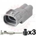 2 Way Receptacle Connector Kit TS Sealed Series for sensor application, gray keyless