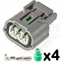 3 Way Sumitomo HX 040 Low Keyway Grey Plug Connector Kit