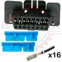 OBDII Plug (car-side) Connector Pigtail, slide / snap mount