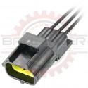 3 Way Sensor Receptacle Connector Pigtail, black