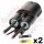 4 Way Hybrid 375+060 Yazaki Receptacle Pigtail, all positions open.