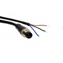 M8 3P male to bare wire sensor pigtail, 2M