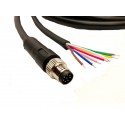 M8 8P male to bare wire quad sensor pigtail, 1M, 24AWG