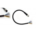 M12 12P Male to Bare Wire 8 Channel Sensor Pigtail, 1M, 24AWG