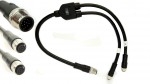 8 Channel Analog / Digital Sensor Splitter. M12 12P Male to 2X M8 8P Female